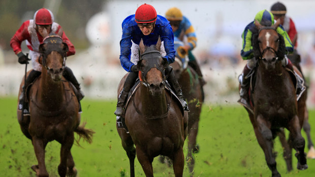 Koby Jennings on Colette wins race 8 the Iron Jack Golden Eagle during Sydney Racing at Rosehill Gardens 
