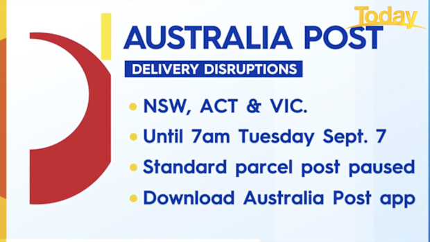 Australia Post has paused standard deliveries until tomorrow, in an attempt to get on top of a backlog.