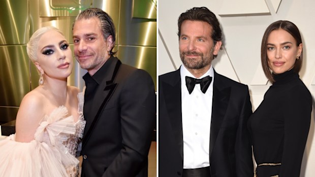 Lady Gaga and Christian Carino, and Bradley Cooper and Irina Shayk