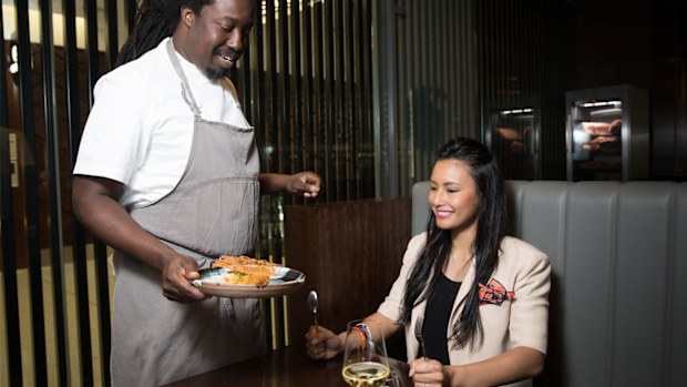 Paul Carmichael and Kylie Javier Ashton at Momofuku Sieobo in 2018.