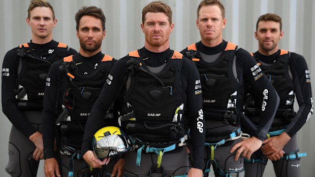 Captain Tom Slingsby(centre) and Team Australia