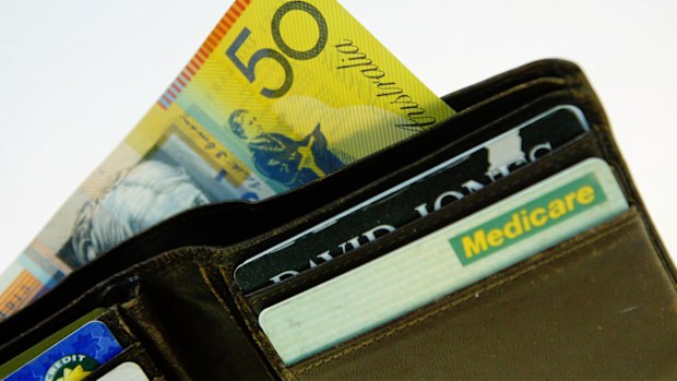 A wallet with a Medicare card.