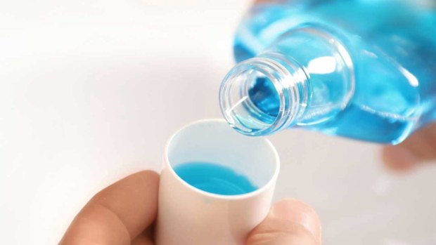 Blue mouthwash