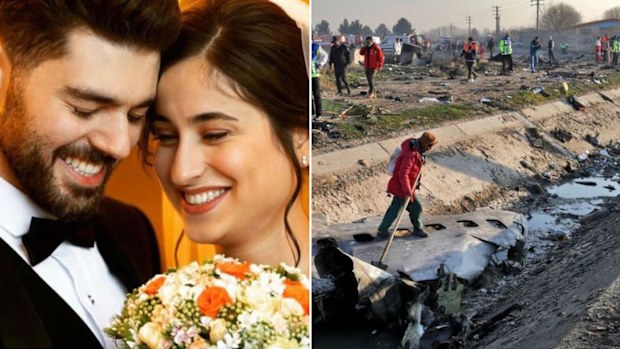 Newlyweds Pouneh Gorji, 25, and Arash Pourzarabi, 26, were on the flight. (Facebook)