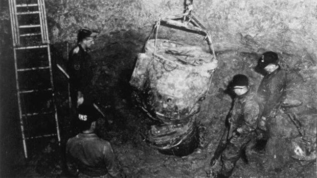 The second bomb went deep into a muddy field, requiring a complex operation to retrieve it.