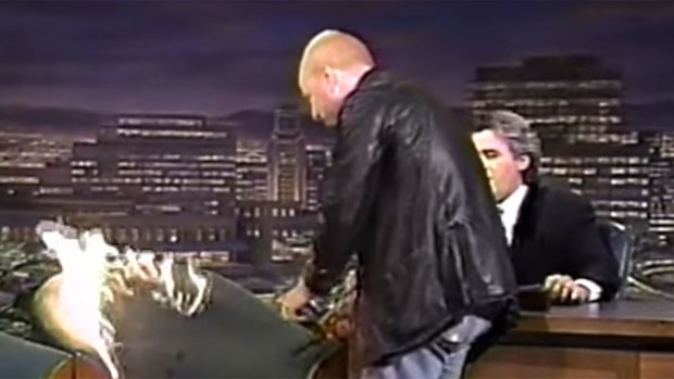Jay Leno was unimpressed with Bobcat Goldthwait's antics.
