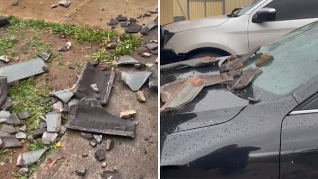 One resident in the Elizabeth area told 9News that he heard a loud bang, only to find his roof had collapsed onto his driveway and over his cars. 