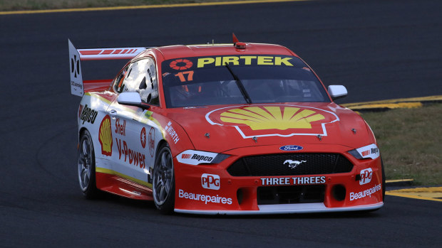 Scott McLaughlin won the opening race of the Supercars round at Sydney Motorsport Park.