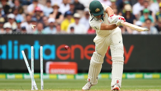 Joe Burns falls for a golden duck