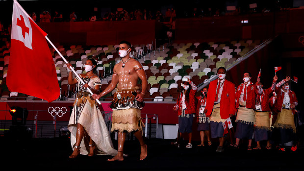 Tongan flagbearer