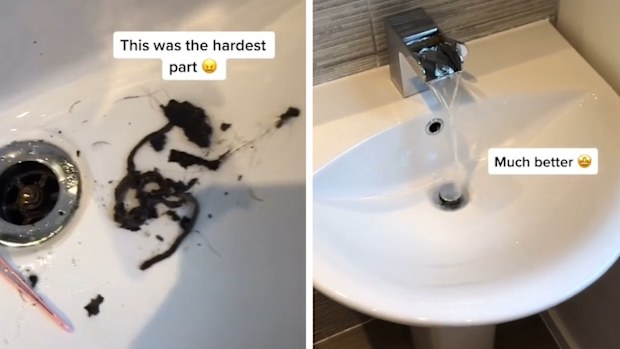 Woman transforms disgusting sink on TikTok