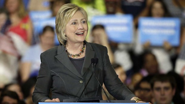 Hillary Clinton speaks at a rally in Raleigh, North Carolina. (AAP)