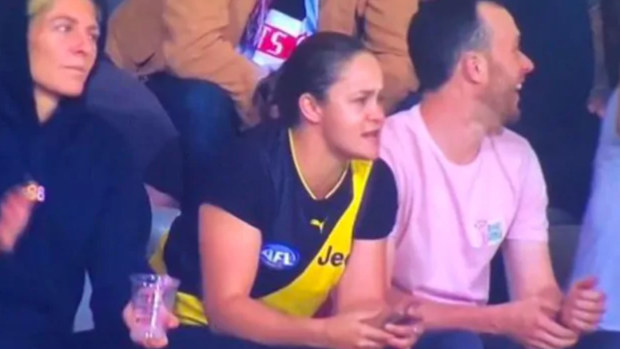 Barty supporting the Tigers during the 2020 finals series 