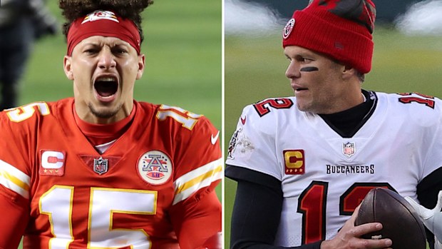 Patrick Mahomes and Tom Brady will face-off in Monday's Super Bowl. (Getty)