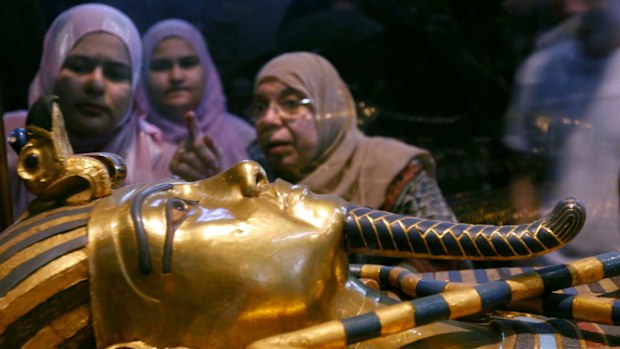 The golden mask of Egypt's famous King Tutankhamun.