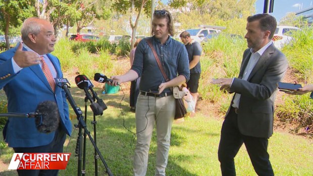 A Current Affair reporter Dan Nolan (right) spoke to Mayor Tom Tate (left).