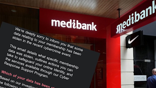 Medibank store with email to customers