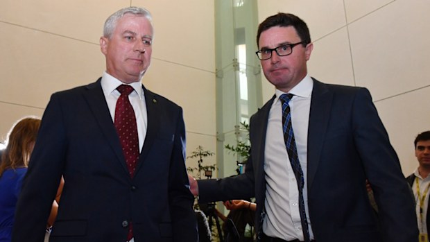 Mr McCormack and his new deputy David Littleproud after the spill.