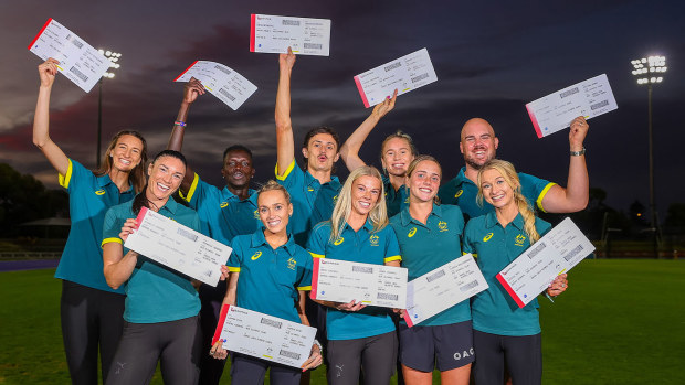 The first lot of Australian track and field athletes picked for the Paris Olympics, minus the four race walkers.