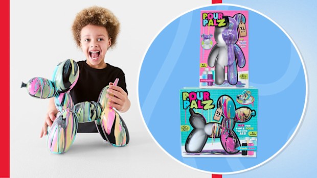 Pour Palz bear and balloon dog Kmart