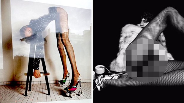 The posters for French fashion house Yves Saint Laurent that have sparked fury over their treatment of the models. (Supplied)