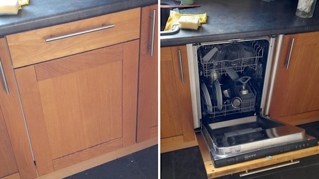 A man has discovered he has a dishwasher in his kitchen