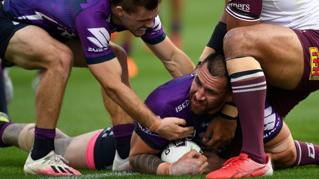 Storm push ahead of Manly at Half-time. (Getty)
