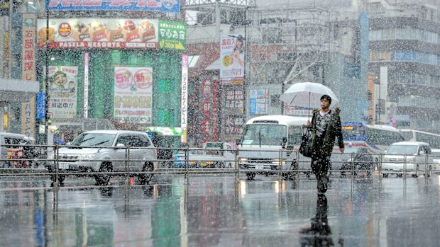 Japan experiences its first November snowfall in more than 50 years. (AFP)