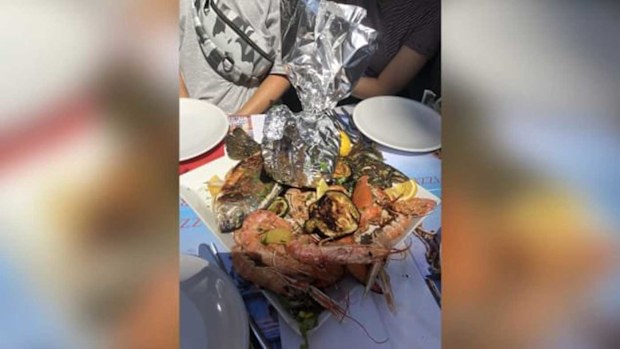 Restaurant seafood meal