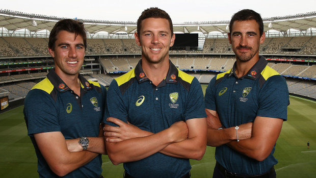 Pat Cummins, Josh Hazlewood and Mitchell Starc