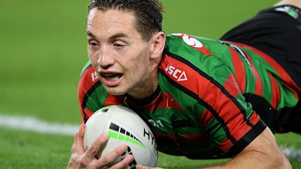 Cameron Murray scores during South Sydney's semi-final win over Manly.