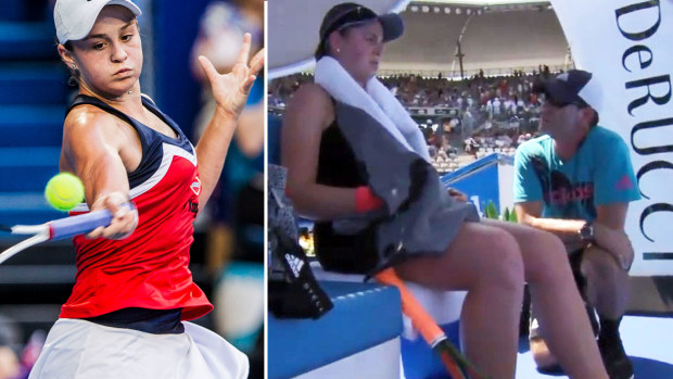 Ostapenko's coach walks