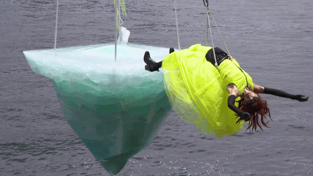 There is a 2.7-tonne iceberg suspended above Sydney Harbour this weekend.