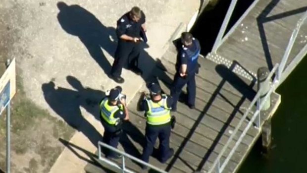 Police at the scene.
