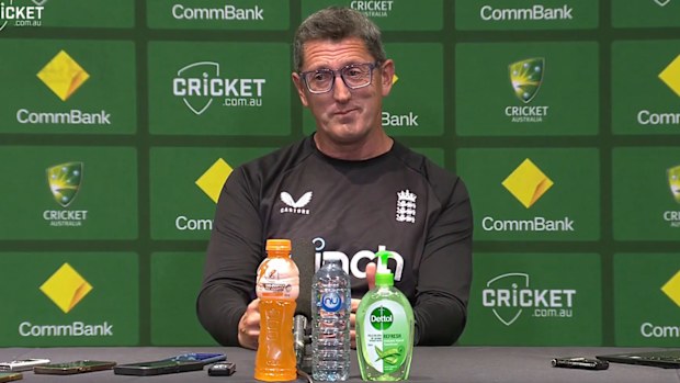 England coach Jon Lewis speaking to media after the third T20 of the women's Ashes in Adelaide.