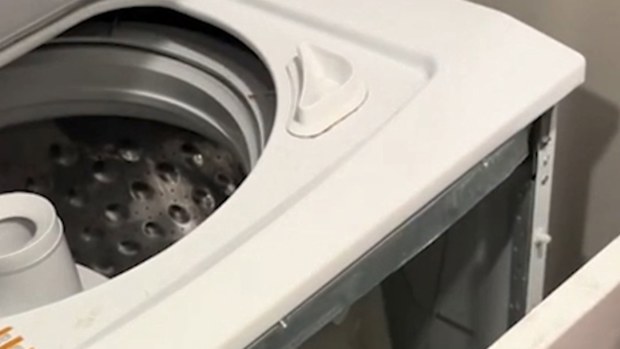 washing machine with front opened