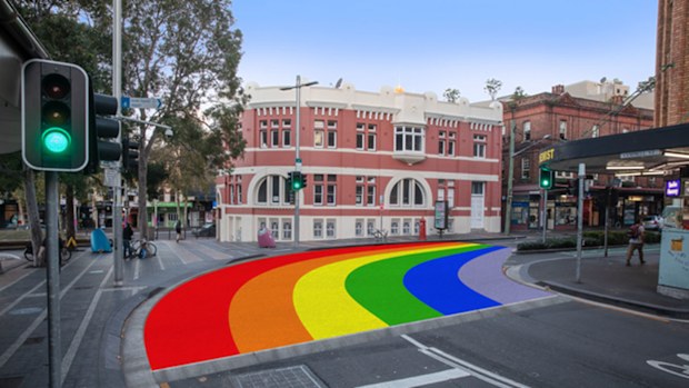Sydney’s rainbow crossing is returning to Taylor Square, Surry Hills after it was ripped up in 2013. 
