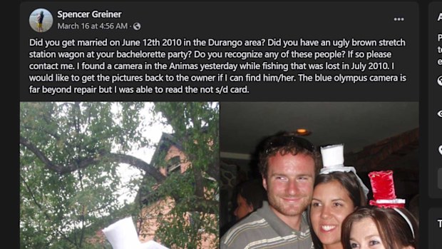 Spencer Greiner posted the photos online after recovering the SD card.
