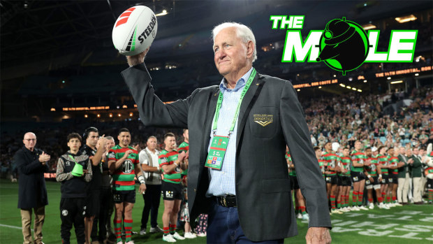Rabbitohs and Roosters great Ron Coote is acknowledged after being inducted by the NRL as an Immortal.