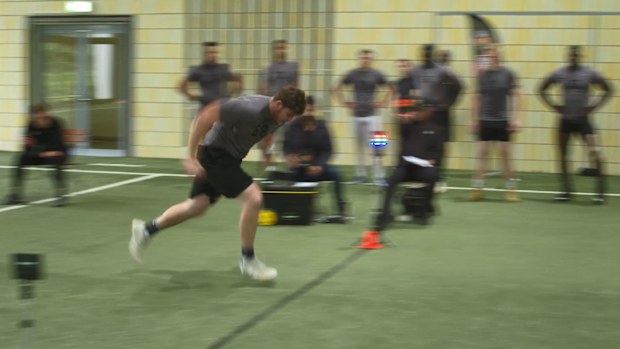 Joel Maddock was the only Aussie at the NFL International Combine