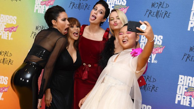 Birds of Prey London premiere Jurnee Smollett-Bell, Rosie Perez, Mary Elizabeth Winstead, Margot Robbie, Ella Jay Basco