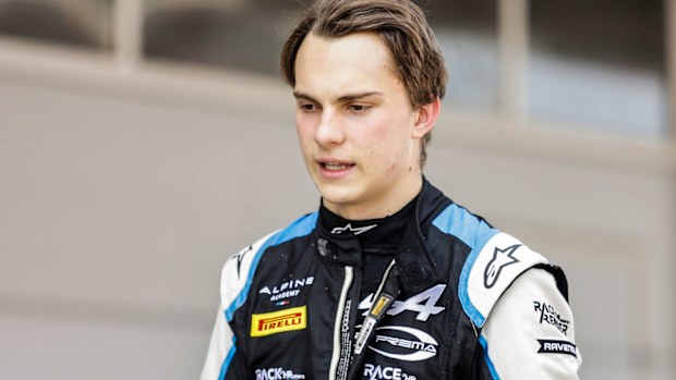Oscar Piastri during F2 testing in Barcelona.