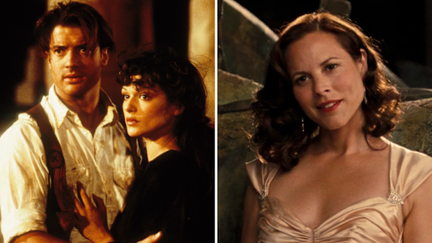 The Mummy 1999: Brendan Fraser and Rachel Weisz and Maria Bello 