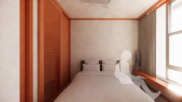 Griffith University emergency housing bed space render