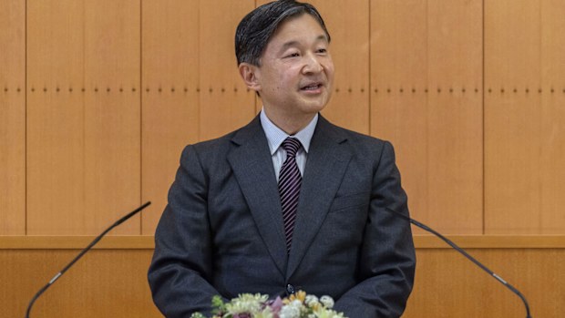Japan's Emperor Naruhito speaks during a press conference on the occasion of his 61st birthday on Feb. 23 at Akasaka Palace in Tokyo. Naruhito celebrated 61st birthday on Tuesday, Feb. 23, 2021