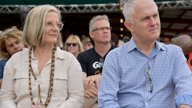 Malcolm Turnbull (right) and his wife Lucy attend the Garma Festival in northeast Arnhem Land. (AAP)