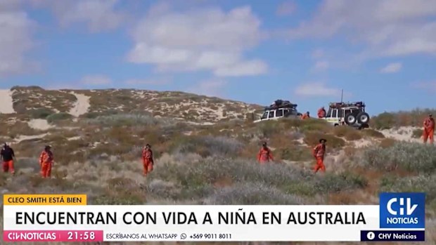 Cleo Smith's rescue was reported on television in Chile.