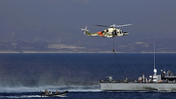 Joint naval drill between the UK, Cyprus and France off Limassol, Cyprus on Tuesday, October 27, 2020