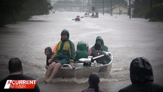A group of volunteers, now known as the "tinny army" helped Lismore locals to safety through floodwaters.