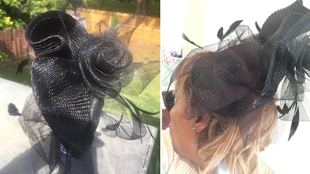 Louise Palmer turned a $1 Kmart place mat into a fascinator